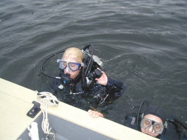 Megalodon shark tooth diving in the Blackwater Rivers of South Carolina
