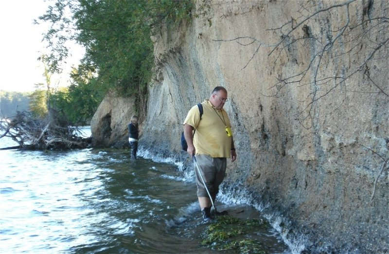 Fossil hunting for prehistoric shark teeth along the Potomac River.