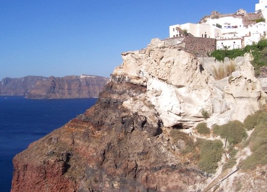 A closer look at some of the layering in The Volcanic Cliffs of Santorini (Thera)