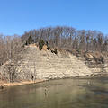 The cliffs that contain the Cleveland Shale along the Rocky River Reserve