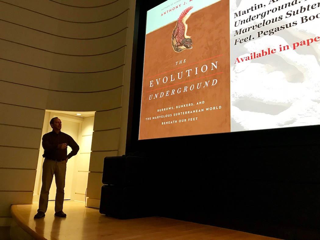 Anthony (Tony) J. Martin giving a lecture on his book Evolution Underground.