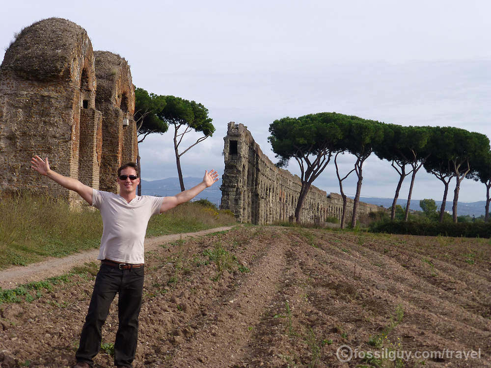 Standing in front of the Ancient Auqua Claudia Aqueduct.