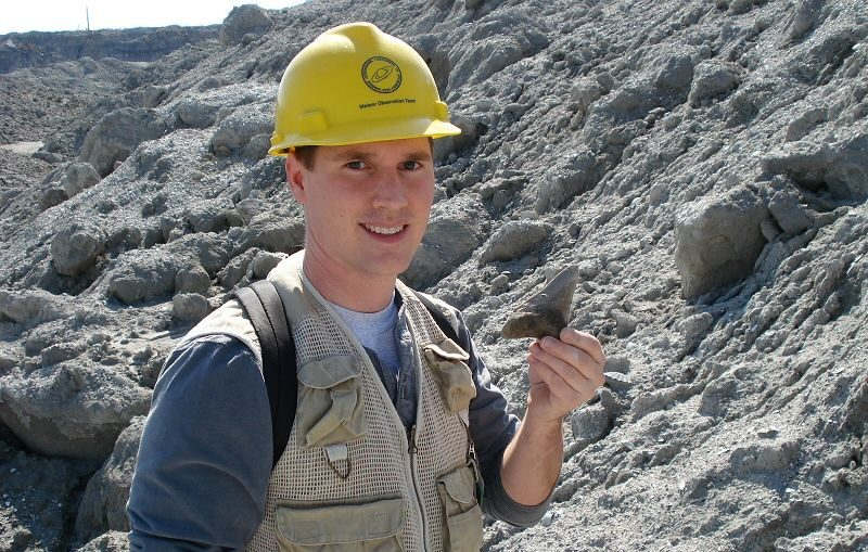 My victory shot of the large lower megalodon shark tooth!